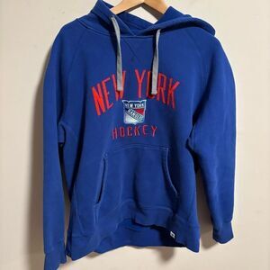 Fanatics New York Rangers NHL Hockey Blue Indestructible Pullover Hoodie Size XL